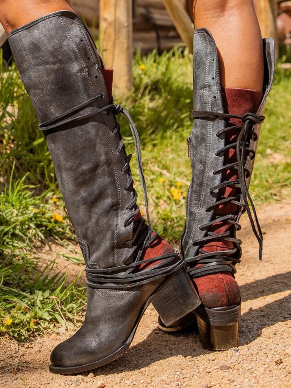 Freebird Coal Leather Boots in Black Size 9 Like New